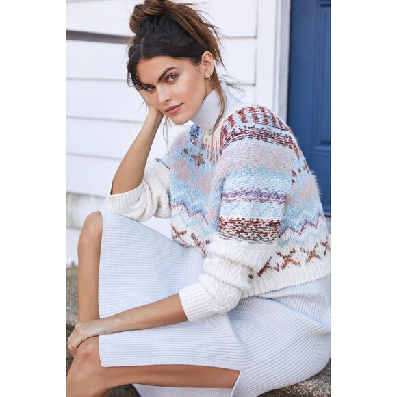 NWT Anthropologie Plush Cropped Pullover Sweater - M/L Petite - Picture 4 of 10